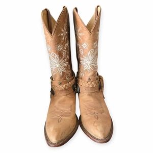 Shyanne Women's Floral Sylvie Dublin Vintage Boots with 3 Concho Belts Size 9